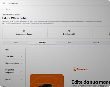 Personalização White Label